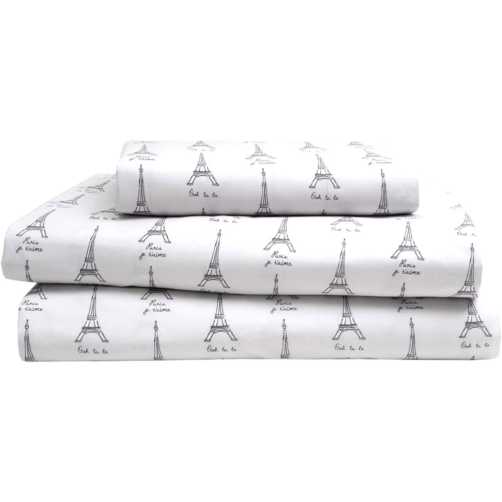 Twin XL Sheet Set Whimsical Collection‎ London Paris 3 Piece Set Dorm Bed Size
